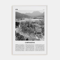 Cartagena, Spain Poster White Wood / 8x12 in Nbourhood Travel B&W Poster