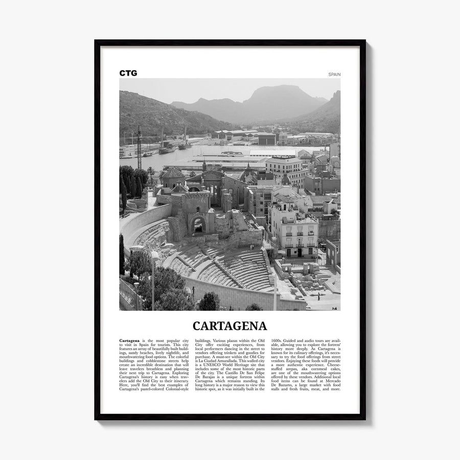 Cartagena, Spain Newspaper Poster, framed poster mockup