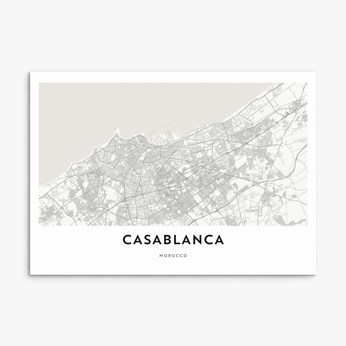 Casablanca Map Poster, print only (unframed)