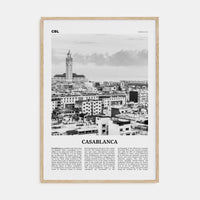 Casablanca Poster Natural Wood / 8x12 in Nbourhood Travel B&W Poster