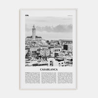 Casablanca Poster White Wood / 8x12 in Nbourhood Travel B&W Poster