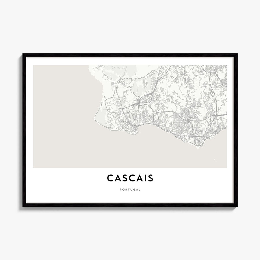 Cascais Map Poster, framed poster mockup