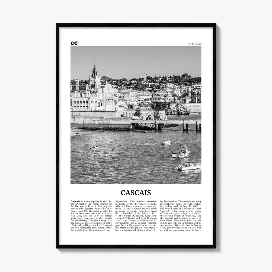 Cascais Newspaper Poster, framed poster mockup