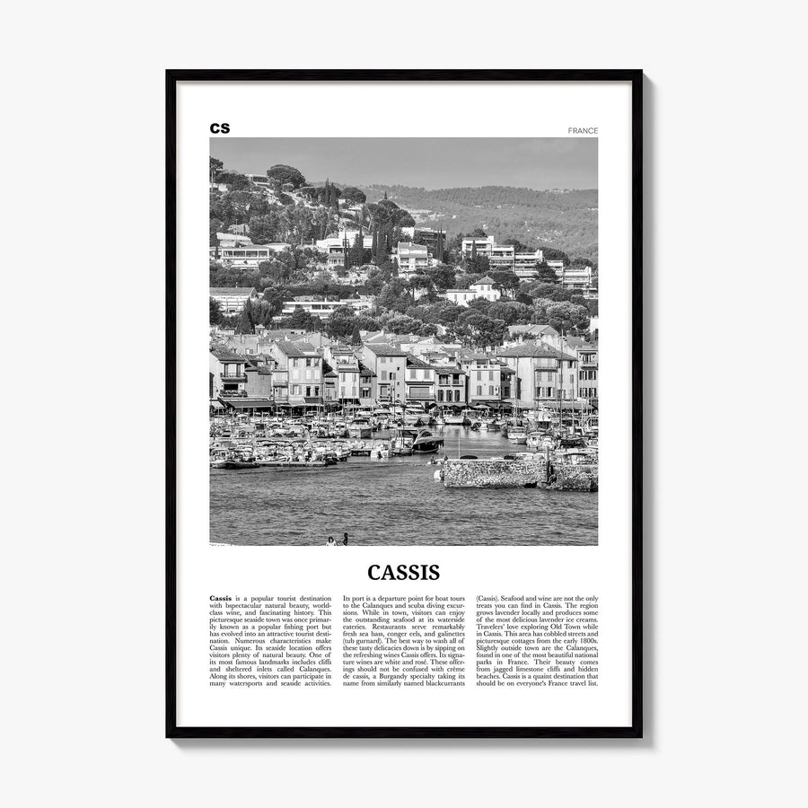 Cassis Newspaper Poster, framed poster mockup
