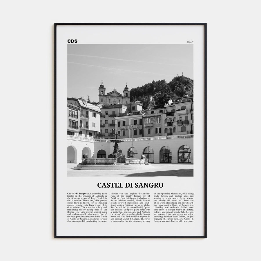 Castel di Sangro Poster None / 8x12 in Nbourhood Travel B&W Poster