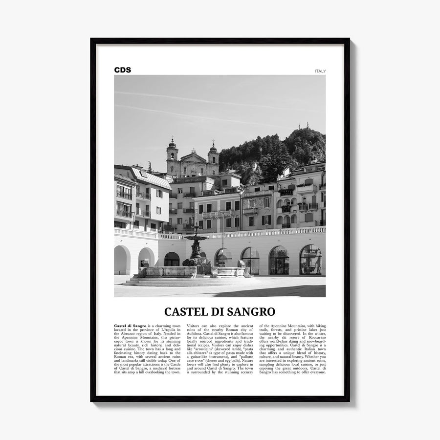 Castel di Sangro Newspaper Poster, framed poster mockup