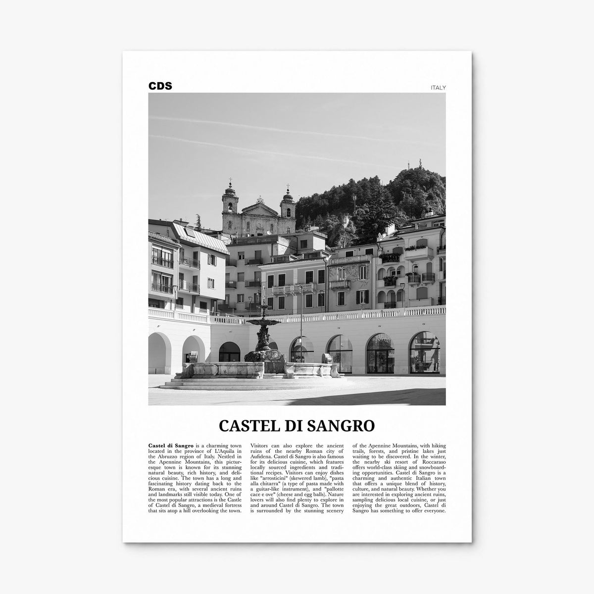 Castel di Sangro Newspaper Poster, print only (unframed)