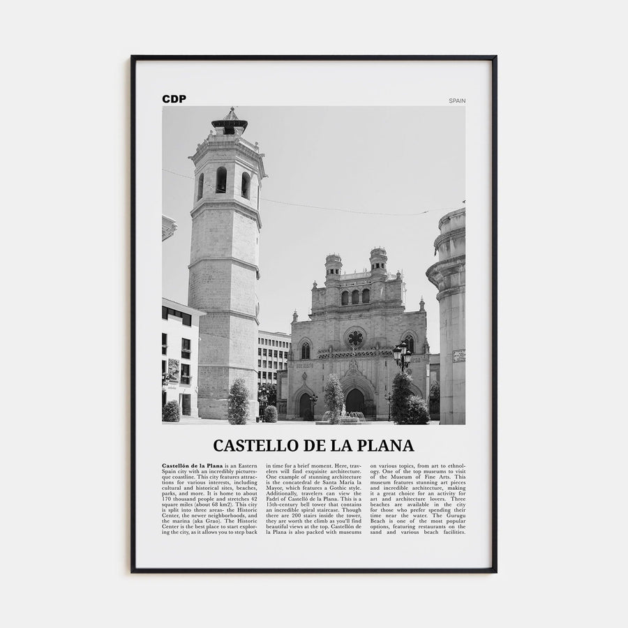 Castello de la Plana Poster None / 8x12 in Nbourhood Travel B&W Poster