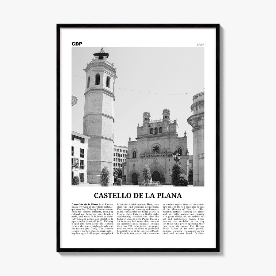 Castelló de la Plana Newspaper Poster, framed poster mockup