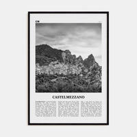 Castelmezzano Poster Black Wood / 8x12 in Nbourhood Travel B&W Poster