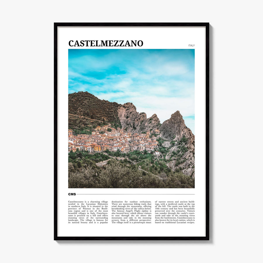 Castelmezzano Travel Poster, framed poster mockup