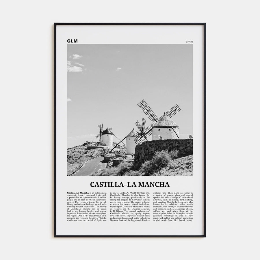 Castilla-La Mancha Poster None / 8x12 in Nbourhood Travel B&W Poster