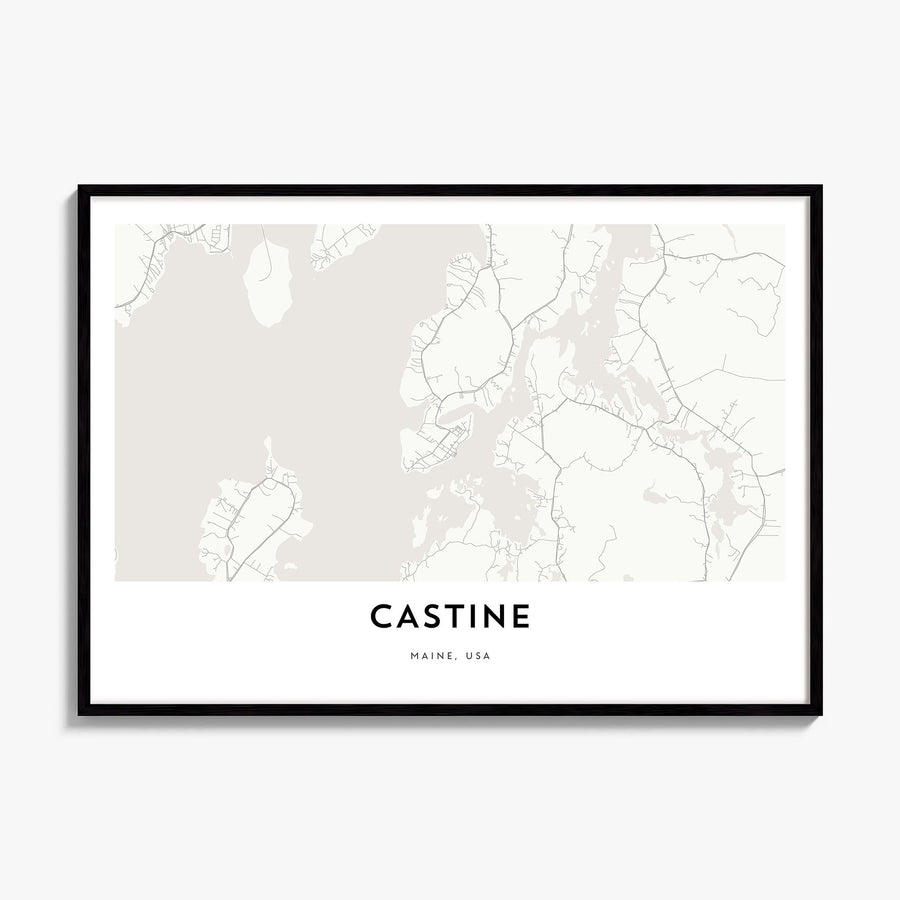 Castine Map Poster, framed poster mockup