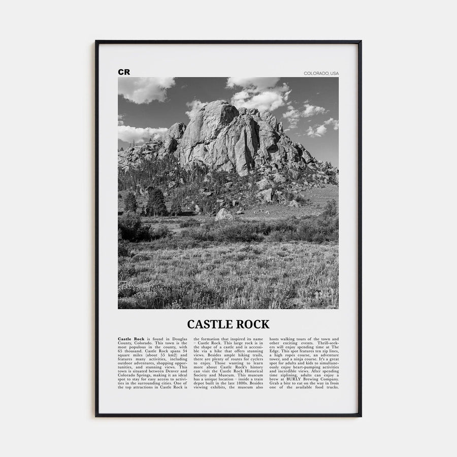 Castle Rock Poster None / 8x12 in Nbourhood Travel B&W Poster