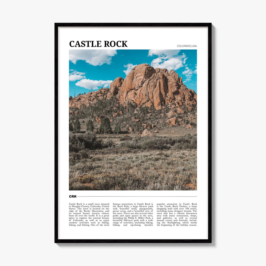 Castle Rock Travel Poster, framed poster mockup