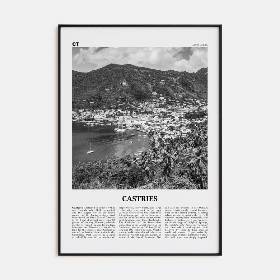 Castries Poster None / 8x12 in Nbourhood Travel B&W Poster