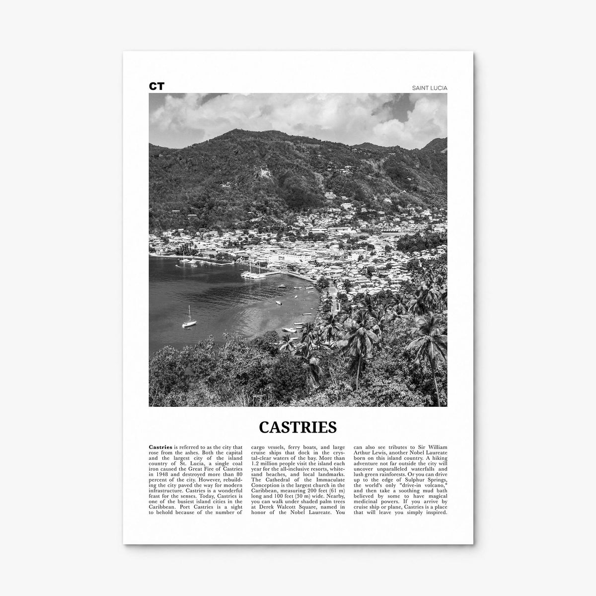 Castries Newspaper Poster, print only (unframed)