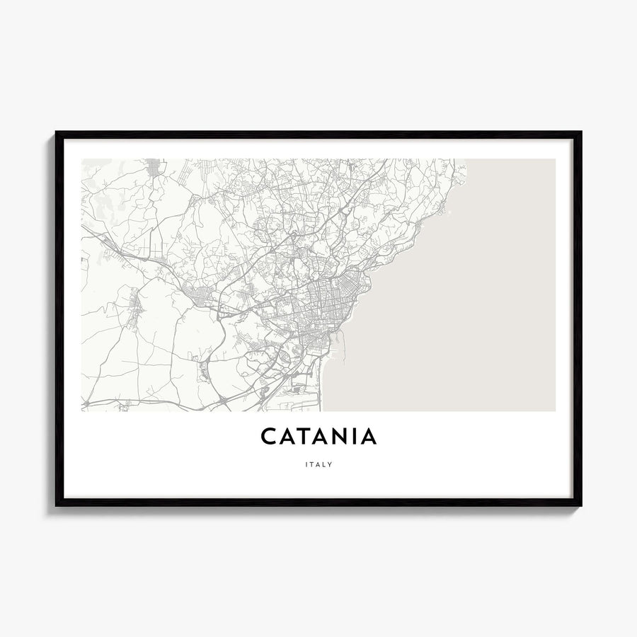 Catania Map Poster, framed poster mockup