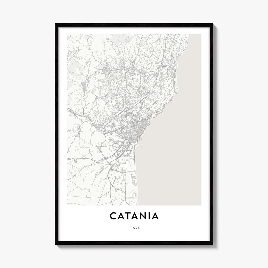 Catania Map Poster, framed poster mockup