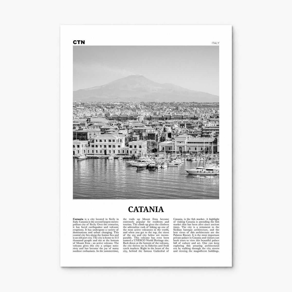 Catania Newspaper Poster, print only (unframed)