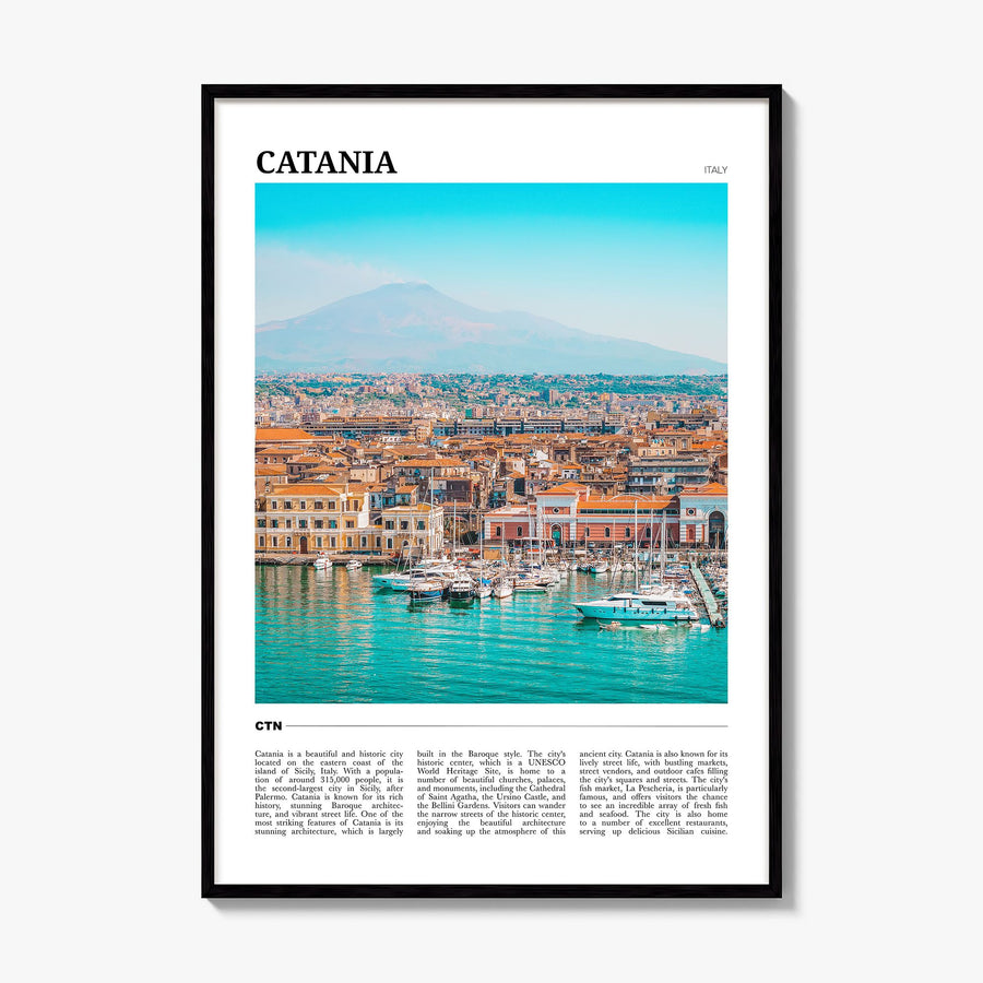 Catania Travel Poster, framed poster mockup