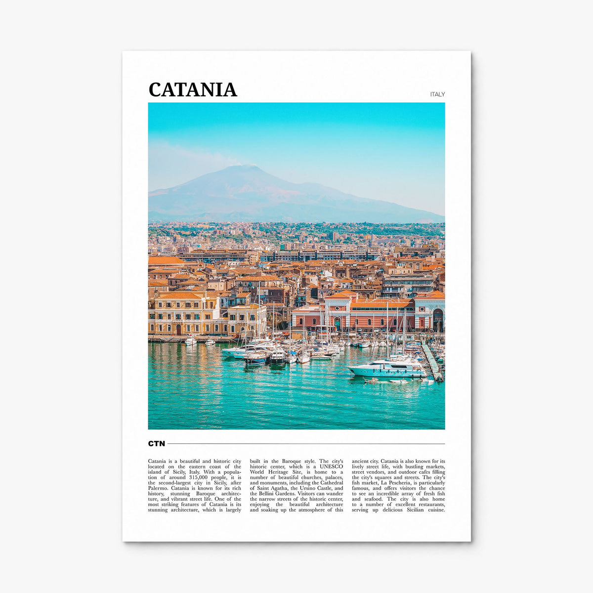 Catania Travel Poster, print only (unframed)