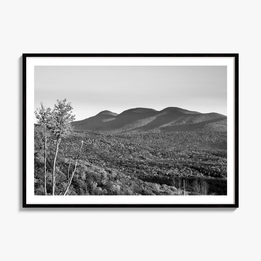 Catskill Mountains Photo Poster, framed poster mockup, white border