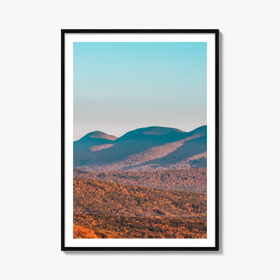 Catskill Mountains no. 1 colorful photo poster of New York, USA – vertical wall art, unframed print shown in interior mockup