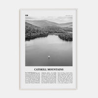 Catskill Mountains No 2 Poster White Wood / 8x12 in Nbourhood Travel B&W Poster