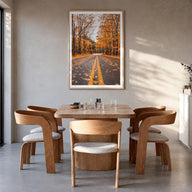 Catskill Mountains no. 3 colorful photo poster of New York, USA – vertical wall art in natural wood frame with white border, 