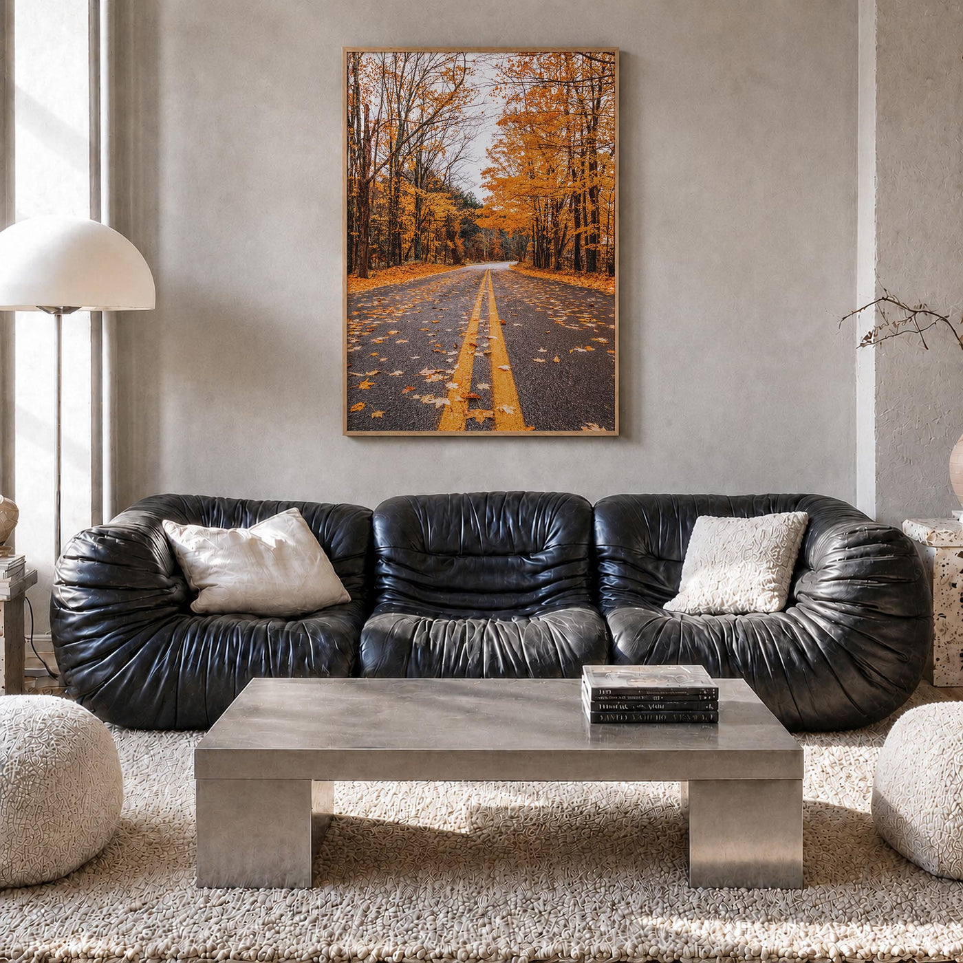 Catskill Mountains no. 3 colorful photo poster of New York, USA – vertical wall art in natural wood frame, hanging on wall
