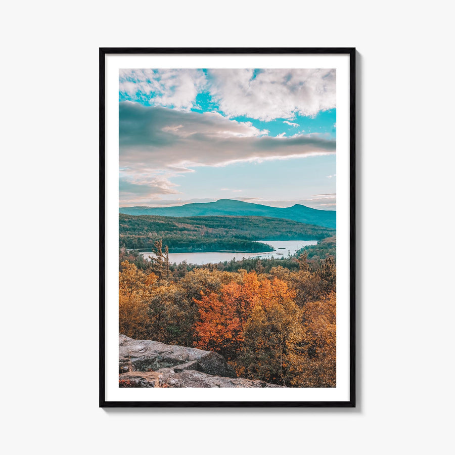 Catskill Mountains no. 4 colorful photo poster of New York, USA – vertical wall art, unframed print shown in interior mockup