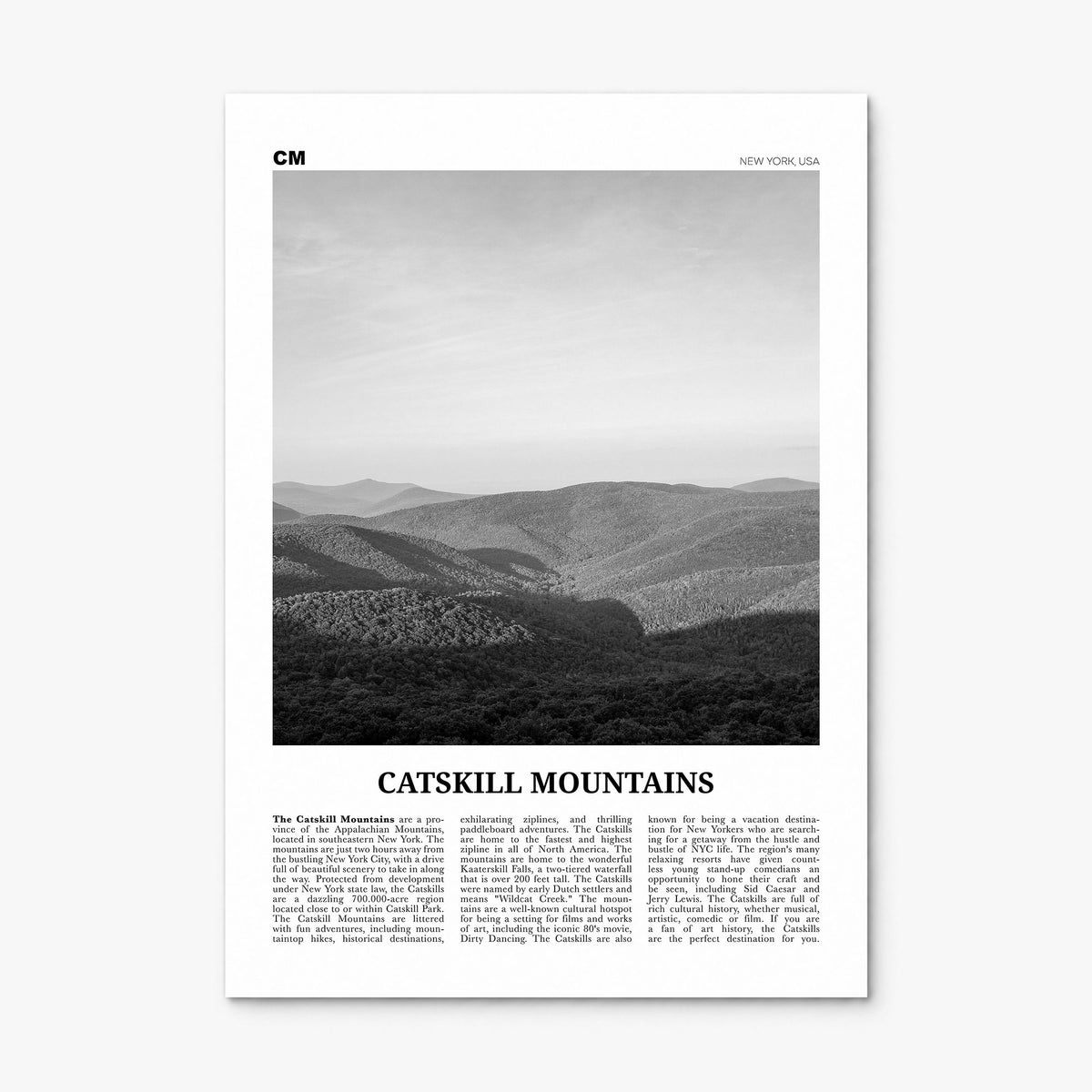 Catskill Mountains Newspaper No 1 Poster, print only (unframed)