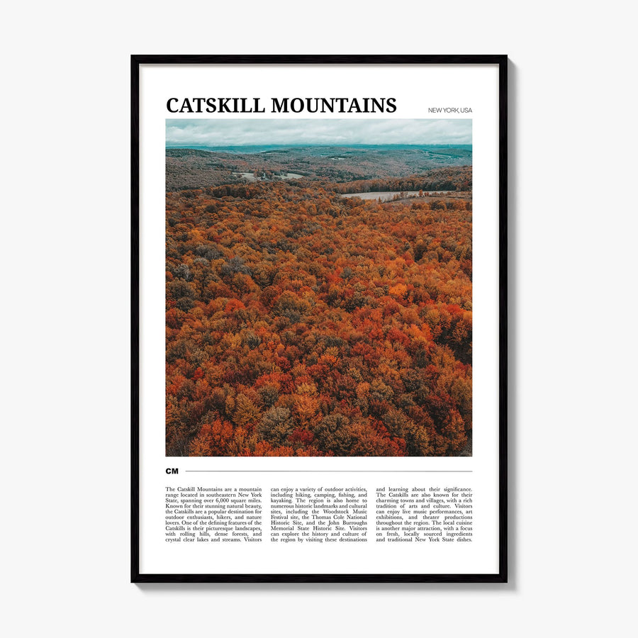 Catskill Mountains Travel Poster, framed poster mockup