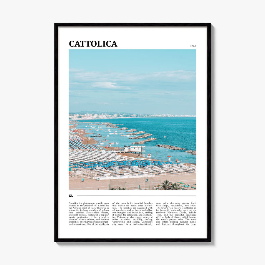 Cattolica Travel Poster, framed poster mockup