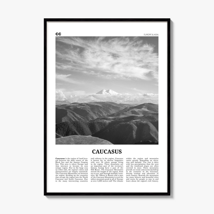 Caucasus Newspaper Poster, framed poster mockup