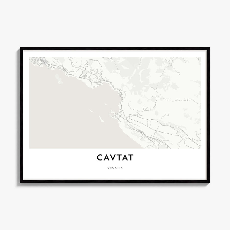 Cavtat Map Poster, framed poster mockup