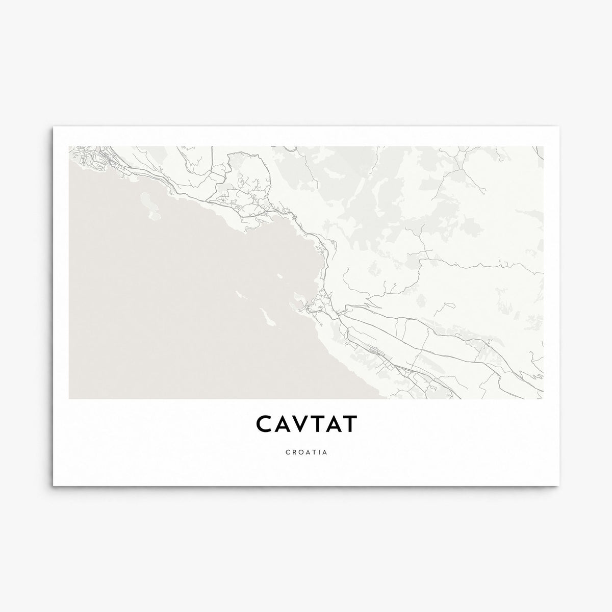 Cavtat Map Poster, print only (unframed)