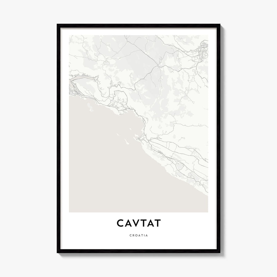 Cavtat Map Poster, framed poster mockup