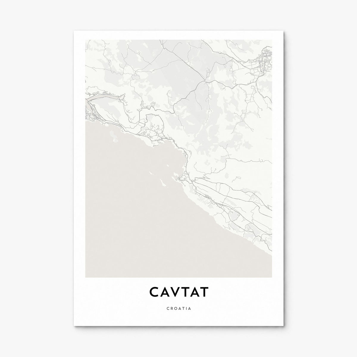 Cavtat Map Poster, print only (unframed)
