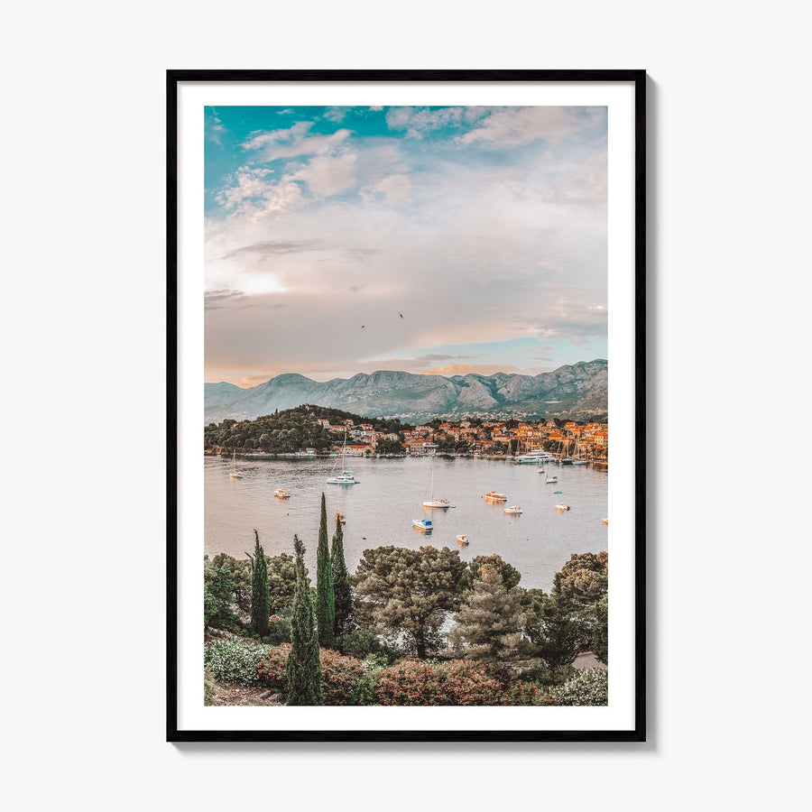Cavtat Photo Poster, framed poster mockup, white border