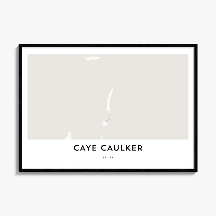 Caye Caulker Map Poster, framed poster mockup