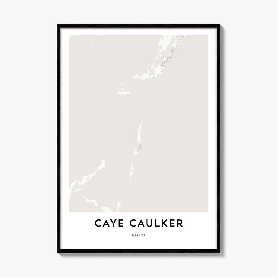 Caye Caulker Map Poster, framed poster mockup