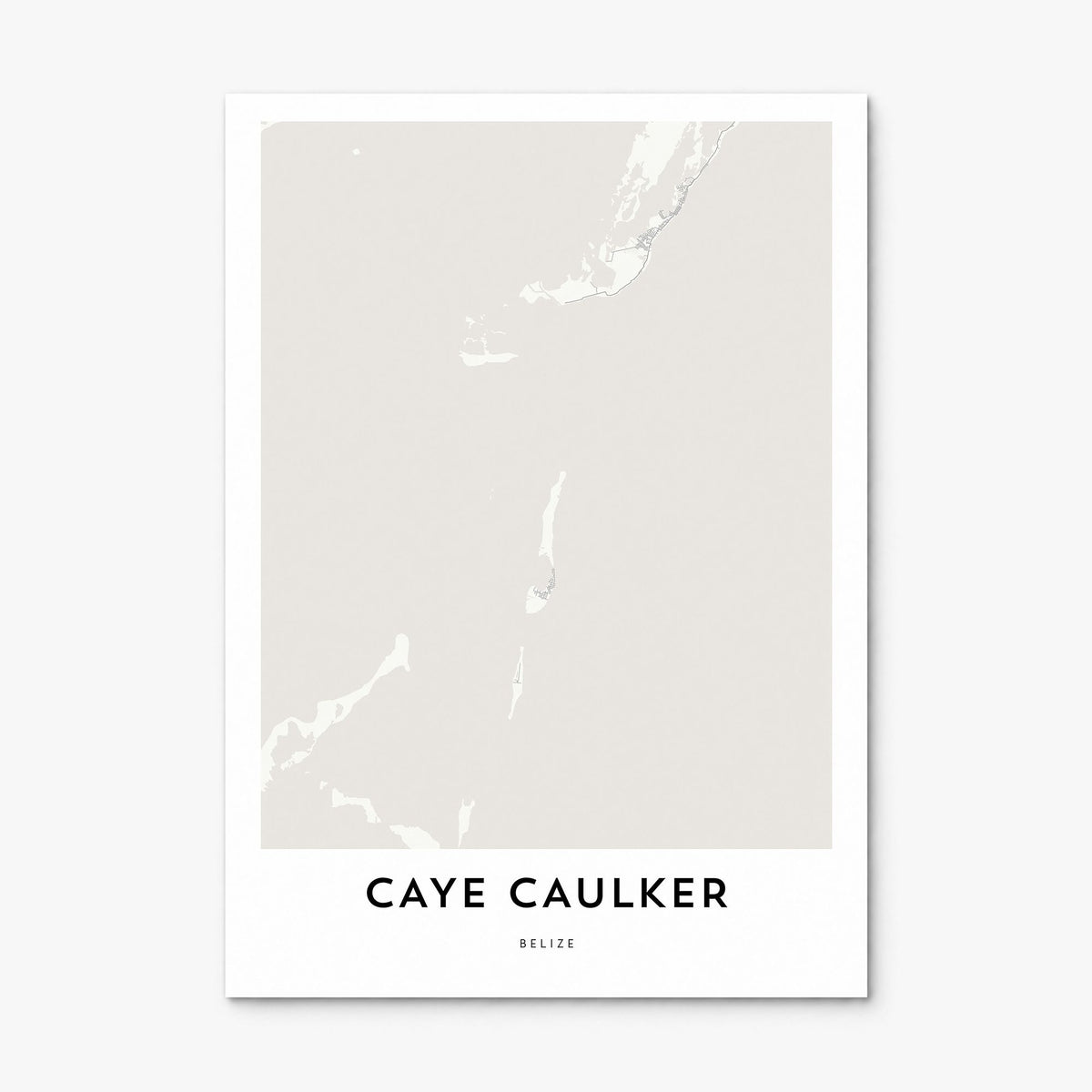 Caye Caulker Map Poster, print only (unframed)