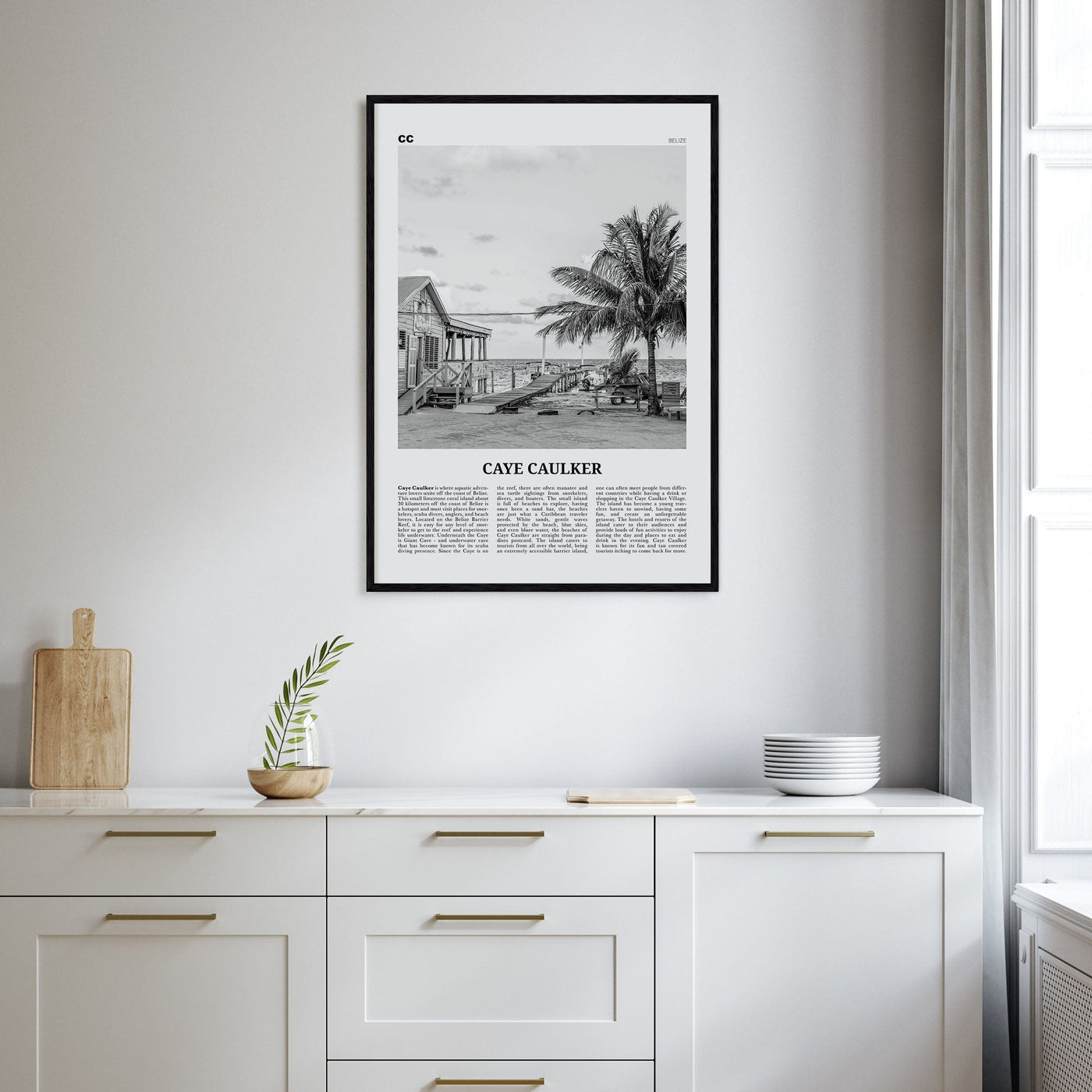 Caye Caulker Poster Nbourhood Travel B&W Poster