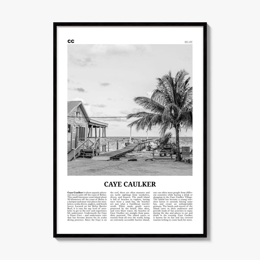 Caye Caulker Newspaper Poster, framed poster mockup