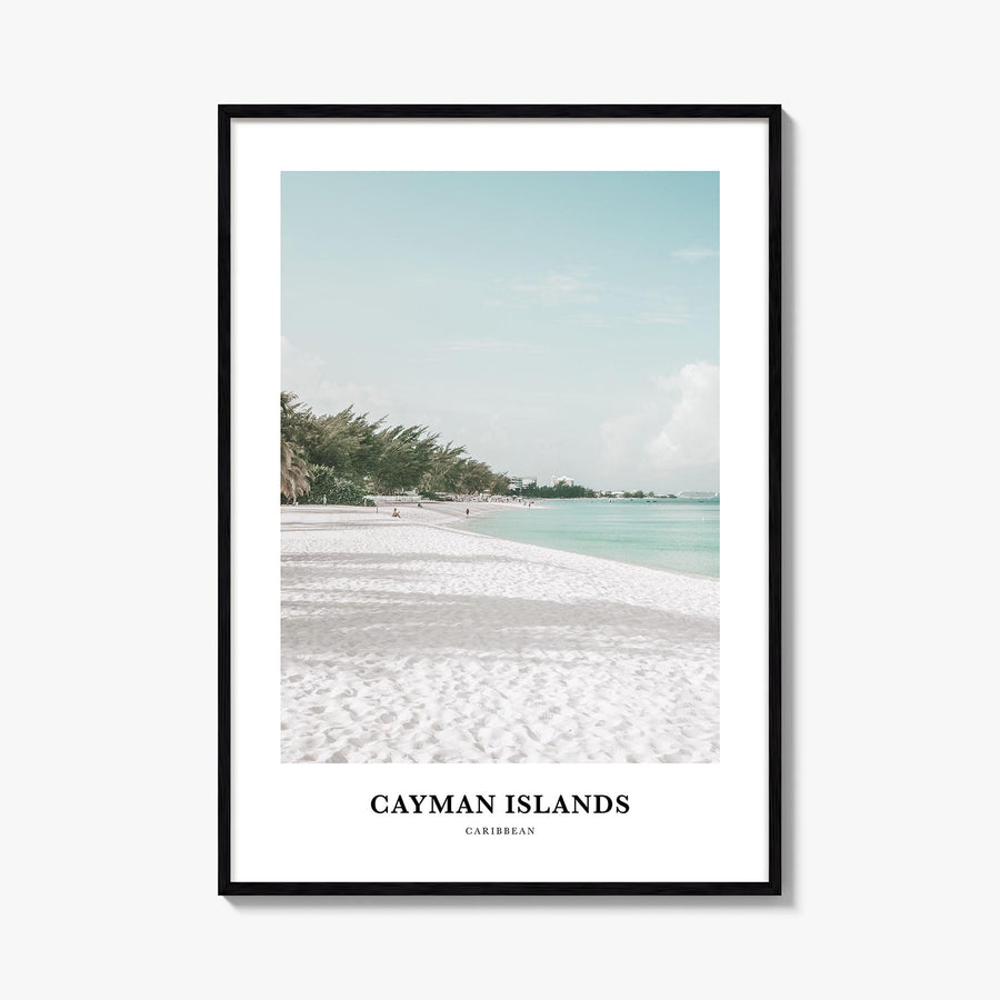 Cayman Islands colorful classic poster of Caribbean – vertical wall art, unframed print shown in interior mockup