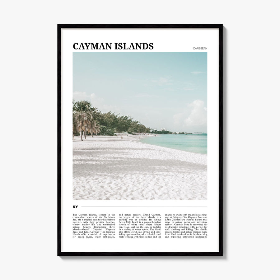 Cayman Islands Travel Poster, framed poster mockup