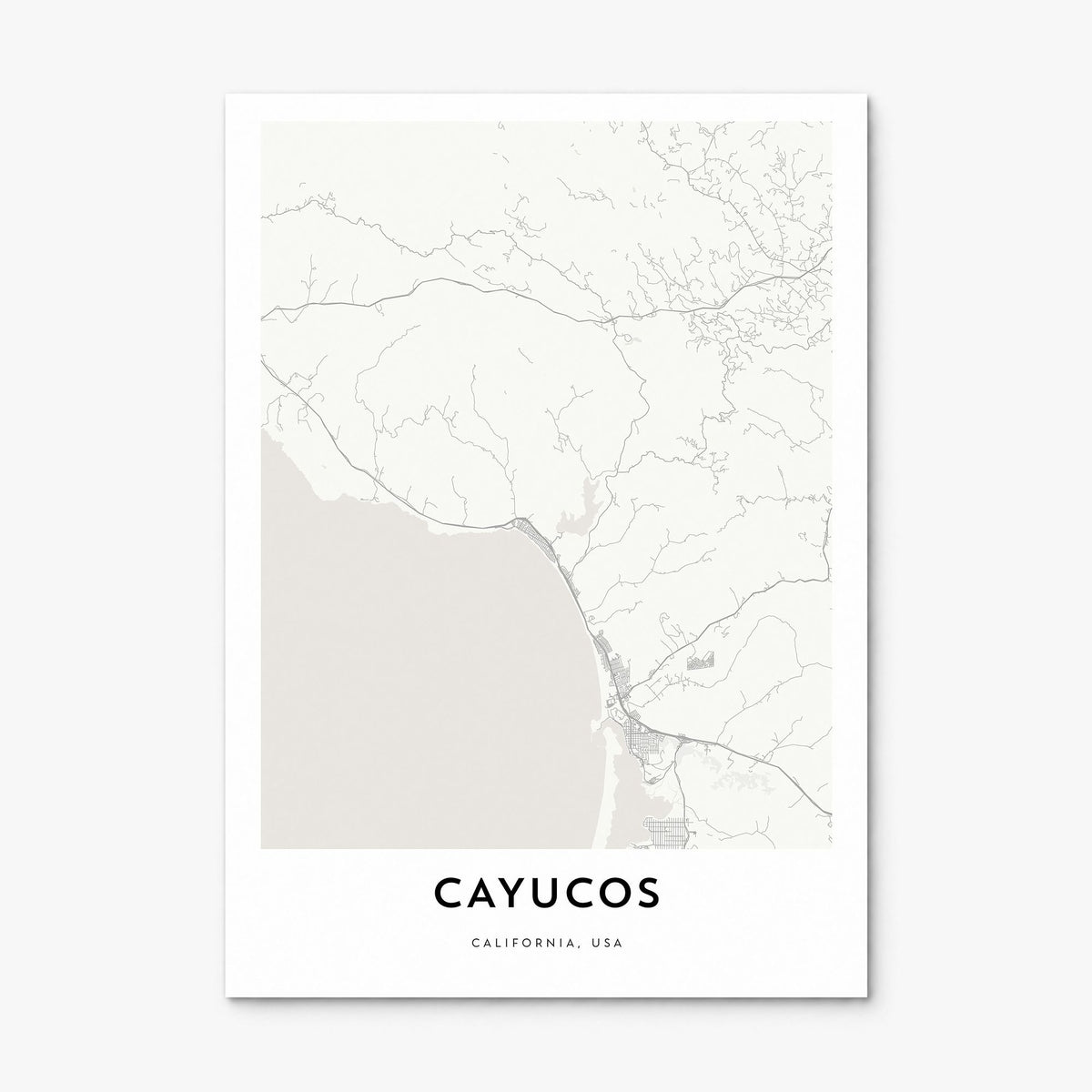Cayucos Map Poster, print only (unframed)