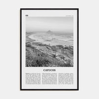 Cayucos Poster Black Wood / 8x12 in Nbourhood Travel B&W Poster